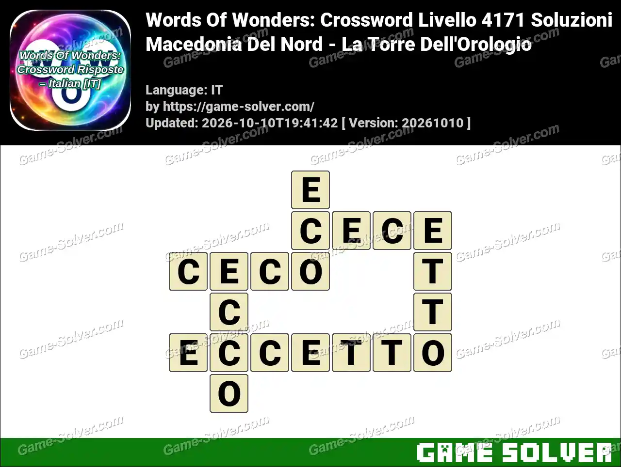 Words Of Wonders: Crossword Livello 4171 Soluzioni – Macedonia Del Nord – La Torre Dell’Orologio